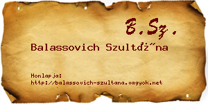 Balassovich Szultána névjegykártya
